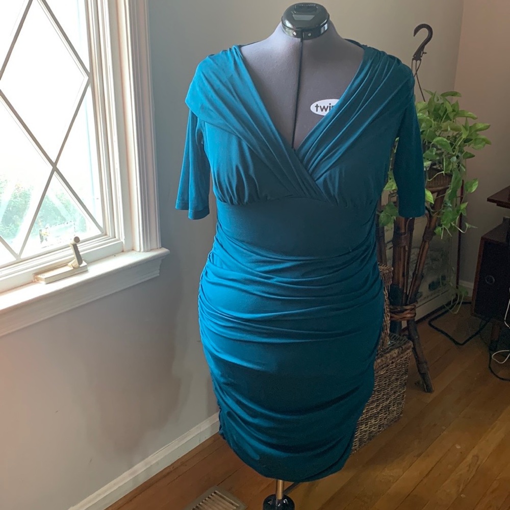 Kiyonna ruched cocktail dress
